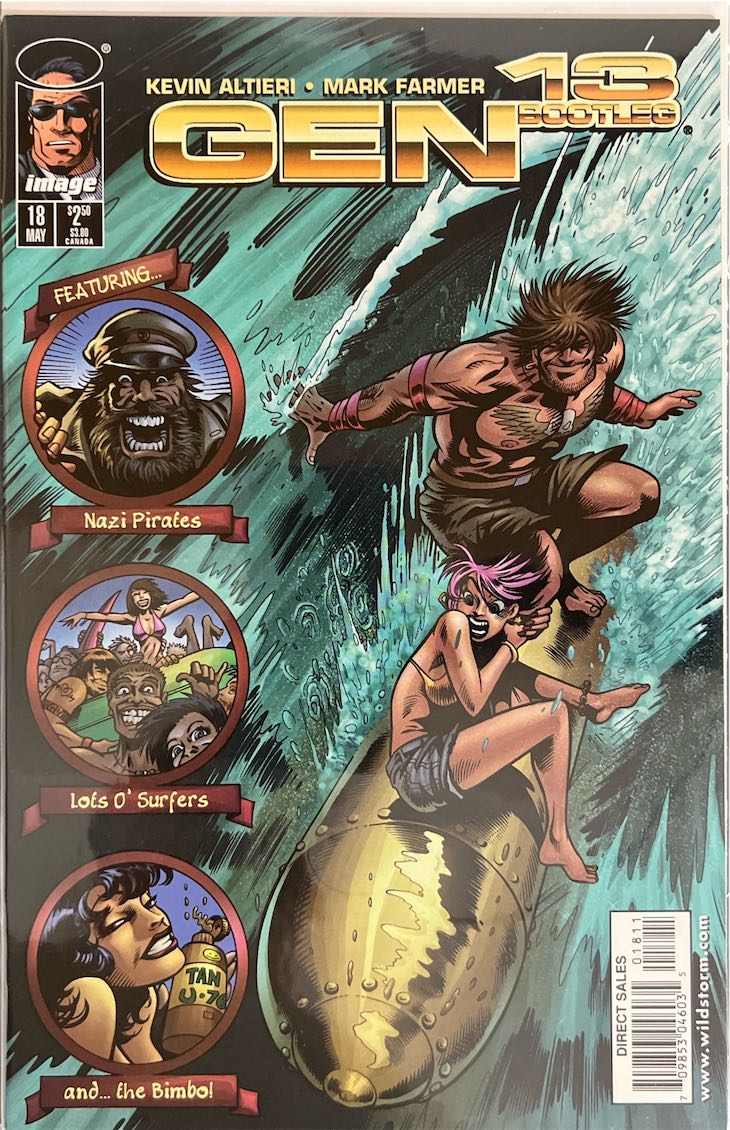 Gen13 Bootleg, #018, Featuring Nazi Pirates, Lots o' Surfers, and...the Bimbo! (Image, 1997) - Direct Sales