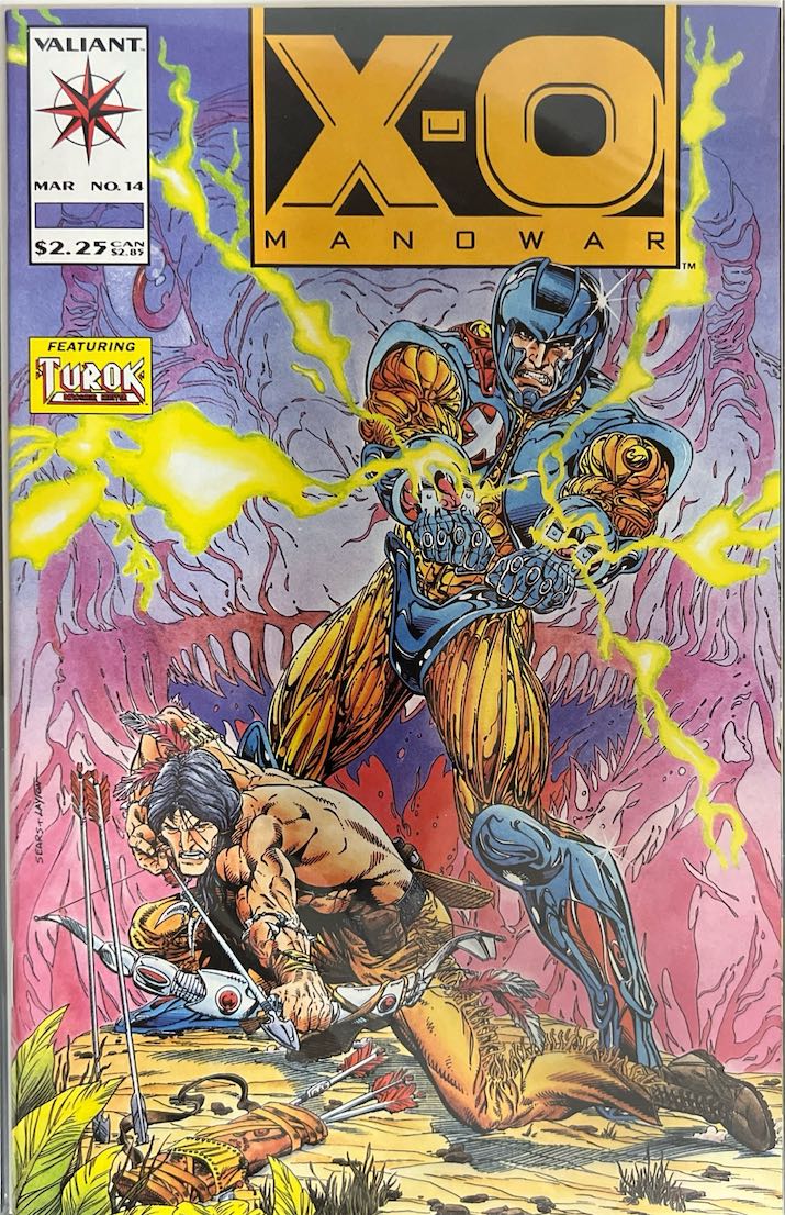 X-O Manowar, #014, Featuring Turok (Valiant, 1992) - Direct Edition