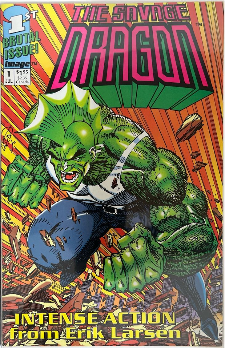 The Savage Dragon, #001, Intense Action from Erik Larsen (Image Comics, 1992) - Direct Sales