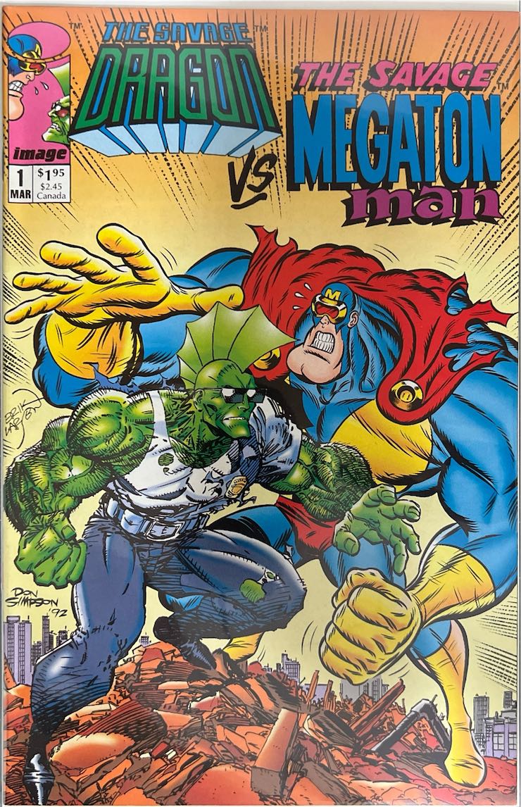 The Savage Dragon, #001, The Savage Dragon vs Megaton Man (Image Comics, 1993) - Direct Sales