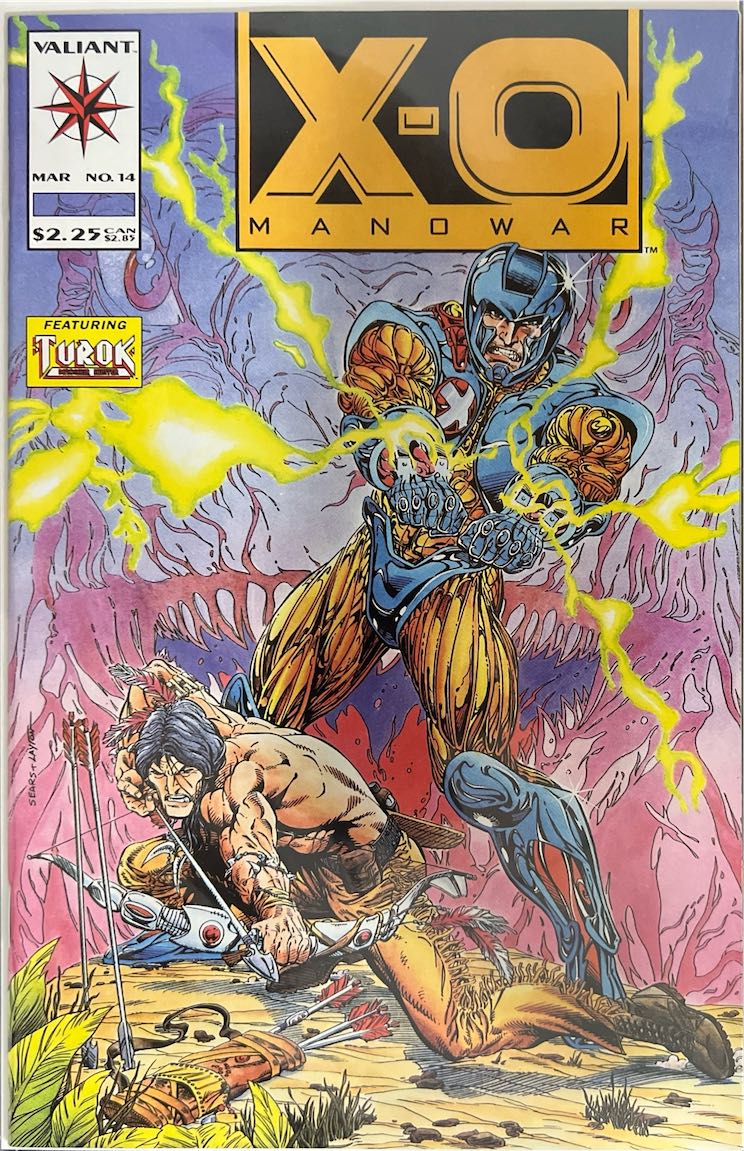 X-O Manowar, #014, Featuring Turok (Valiant, 1993) - Direct Edition