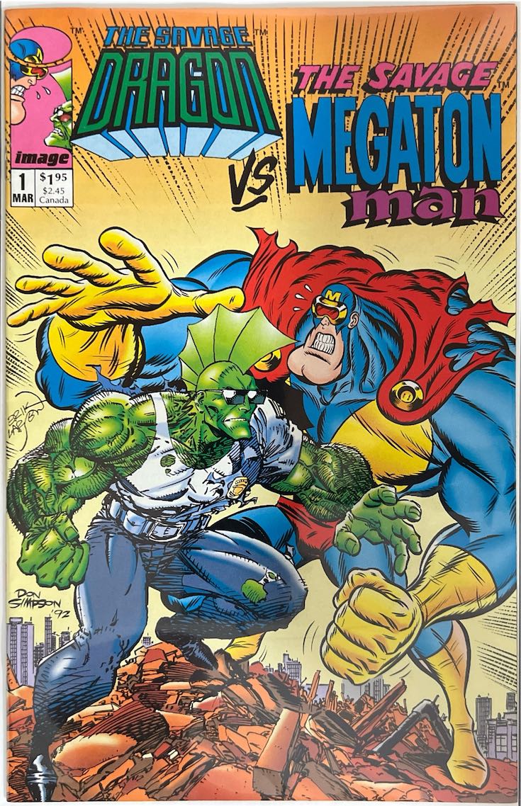 The Savage Dragon, #001, vs The Savage Megaton Man (Image, 1993) - Direct Sales