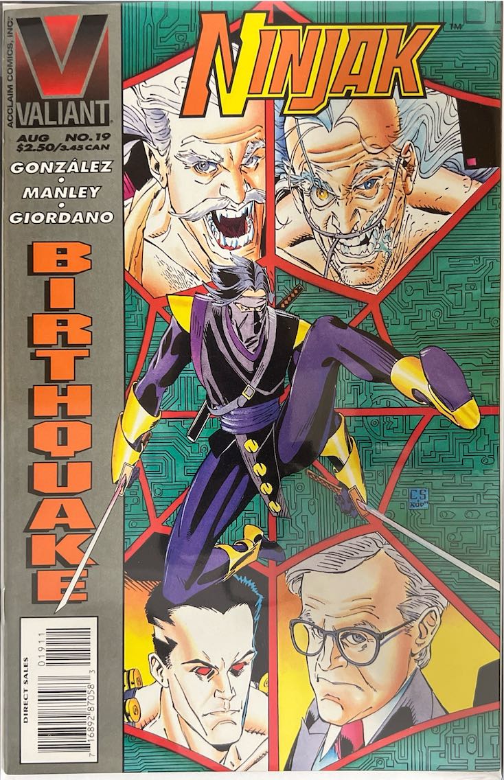 Ninjak, #019, Birthquake (Valiant, 1995) - Direct Sales