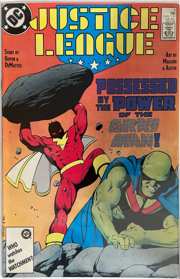 Justice League, #006, Possessed by the Power of the Gray Man! (DC Comics, 1987) - Direct Sales