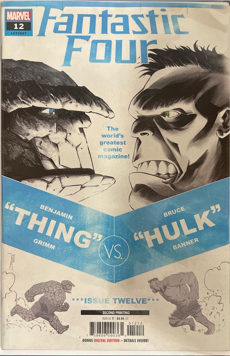 Fantastic Four, #012, "Thing" Grimm vs Bruce "Hulk" Banner (Marvel, 2019) - Second Printing