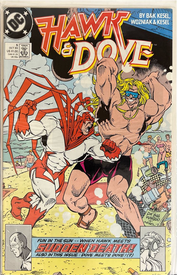 Hawk & Dove, #005, Fun in the Sun - When Hawk Meets Sudden Death! (DC Comics, 1989) - Direct Sales Edition