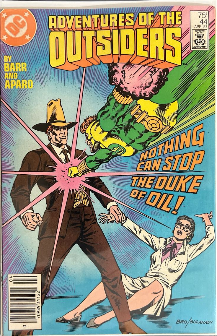 Adventures of the Outsiders, #044, Nothing Can Stop The Duke of Oil! (DC Comics, 1987) - Direct Sales