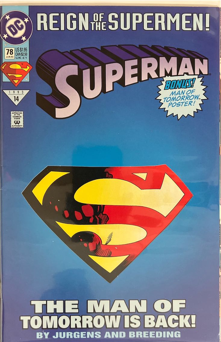 Superman, #078, Reign of the Supermen (DC Comics, 1993) - Direct Sales Edition