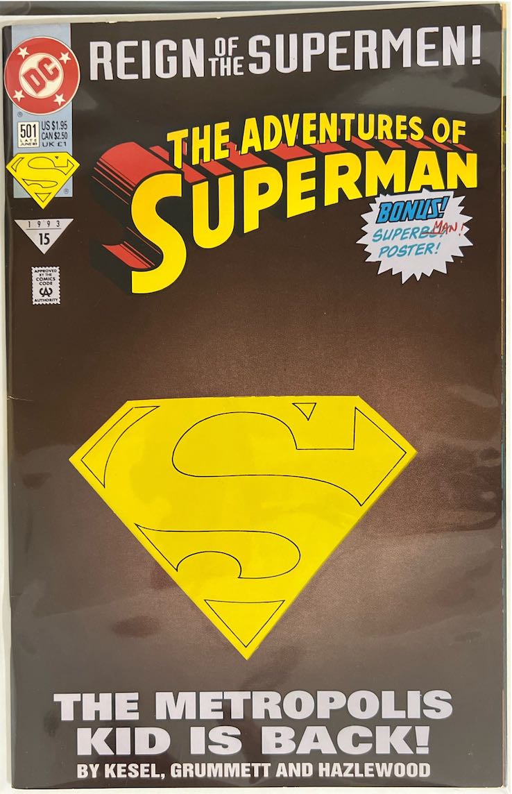 The Adventures of Superman, #501, The Metropolis Kid Is Back (DC Comics, 1993) - Direct Edition