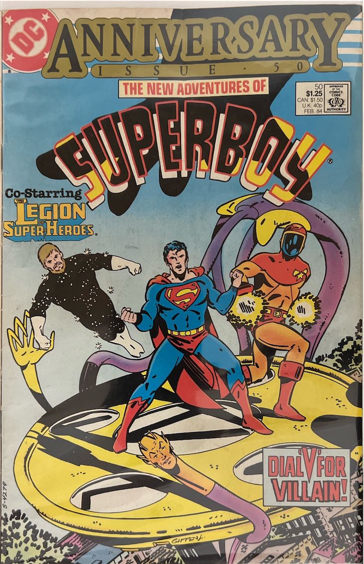 The New Adventures of Superboy, #050, Dial "V" for Villain (DC Comics, 1984) - Direct Sales Variant