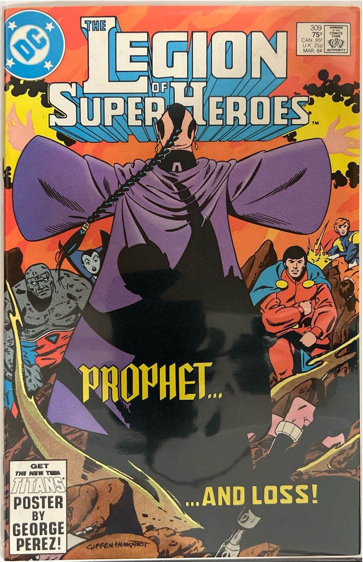 The Legion of Super-Heroes, #309, Prophet... and Loss! (DC Comics, 1984) - Direct Sales