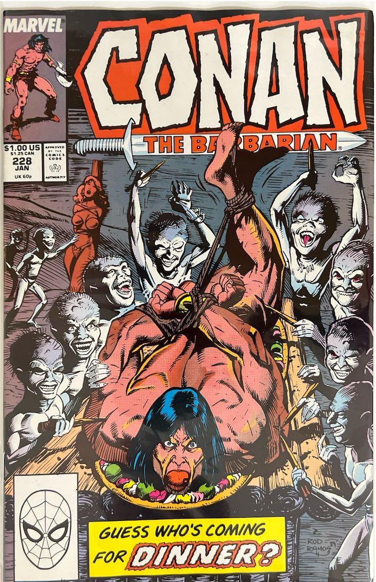 Conan the Barbarian, #228, Guess Who's Coming for Dinner? (Marvel, 1990) - Direct Sales