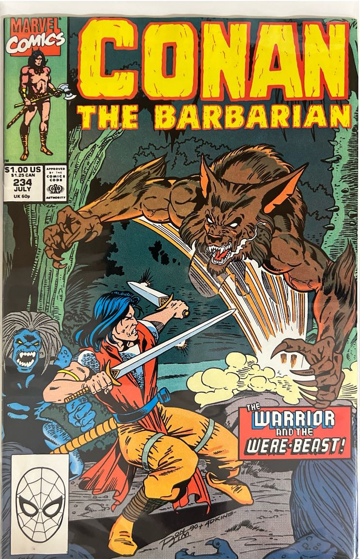 Conan the Barbarian, #234, The Warrior and the Were-Beast! (Marvel Comics, 1990) - Direct Sales