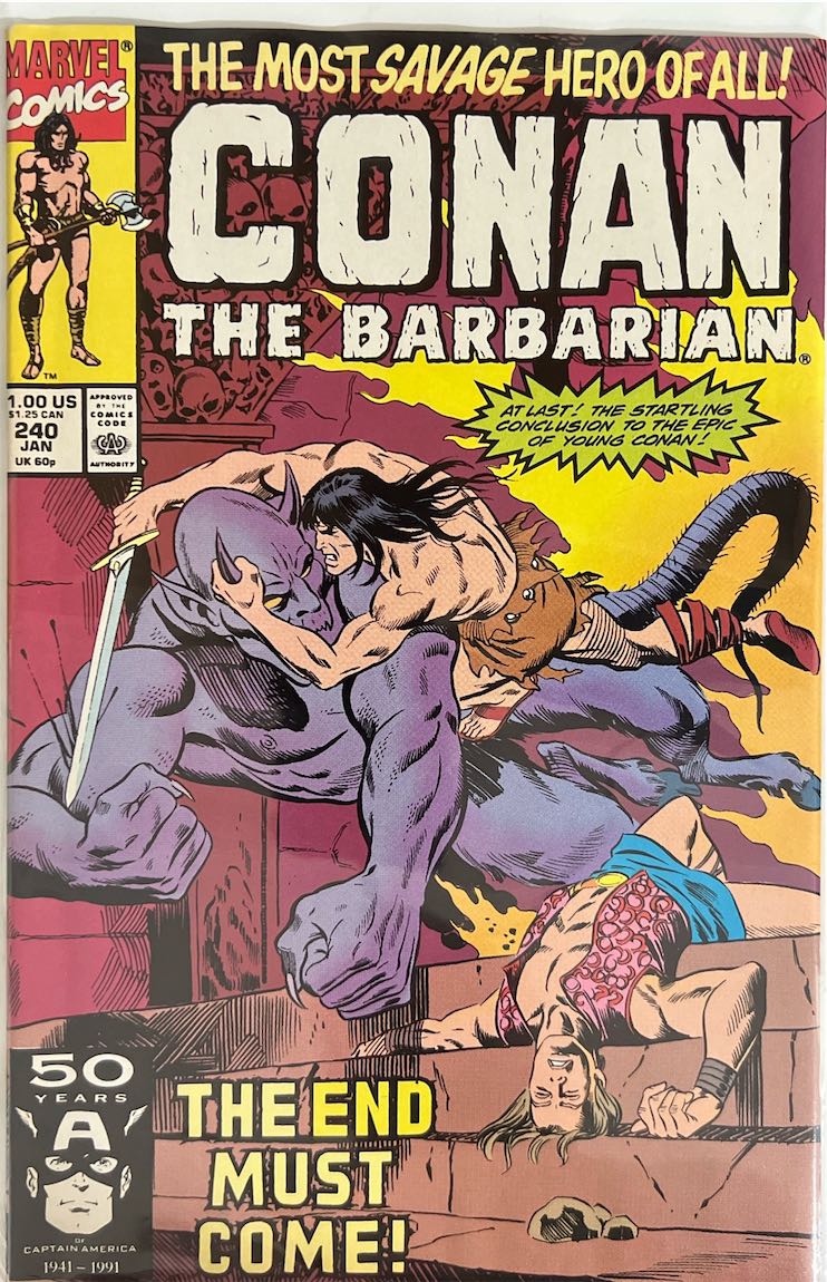 Conan the Barbarian, #240, The End Must Come! (Marvel, 1991) - Direct Edition