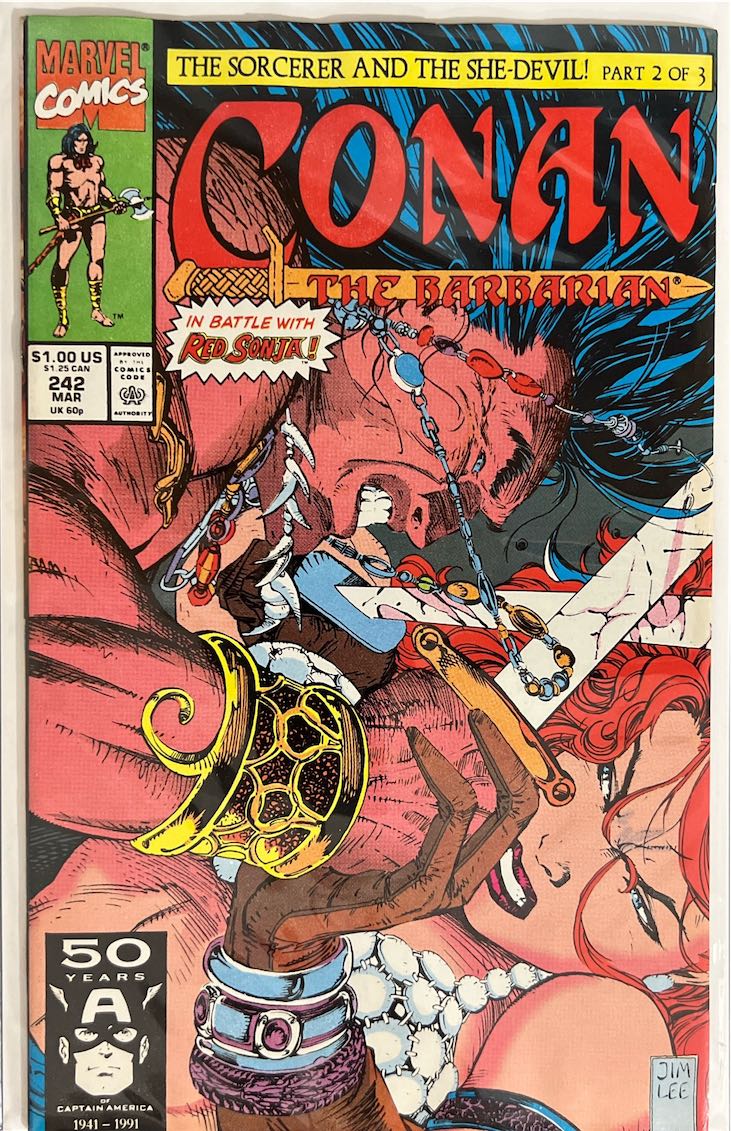 Conan the Barbarian, #242, The Sorcerer and the She-Devil! Part 2 of 3 (Marvel, 1991) - Direct Sales