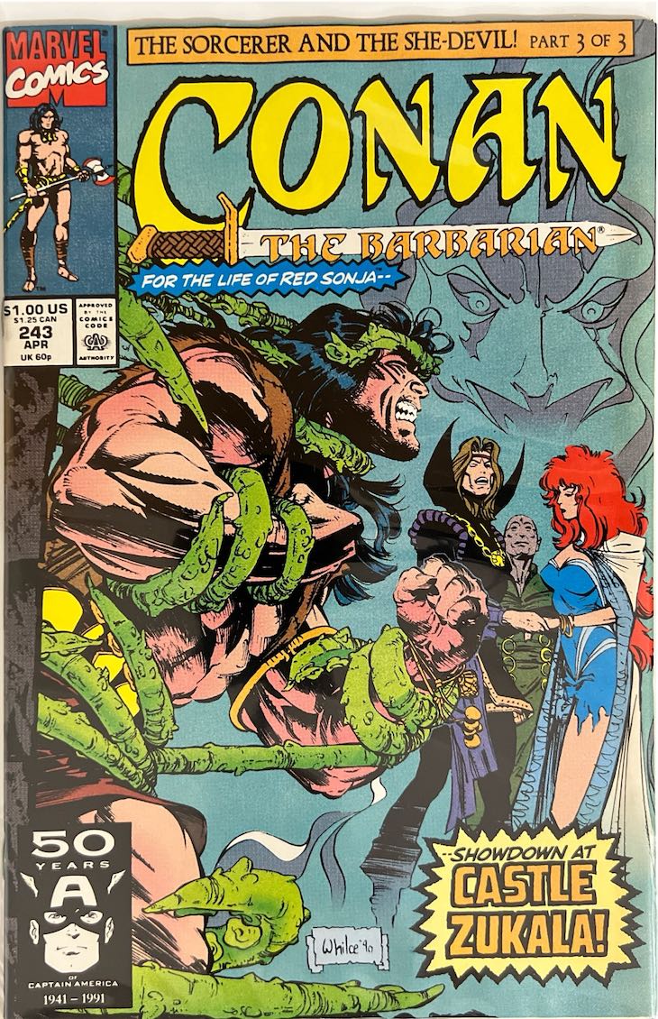 Conan the Barbarian, #243, Showdown at Castle Zukala! (Marvel Comics, 1991) - Direct Sales Edition