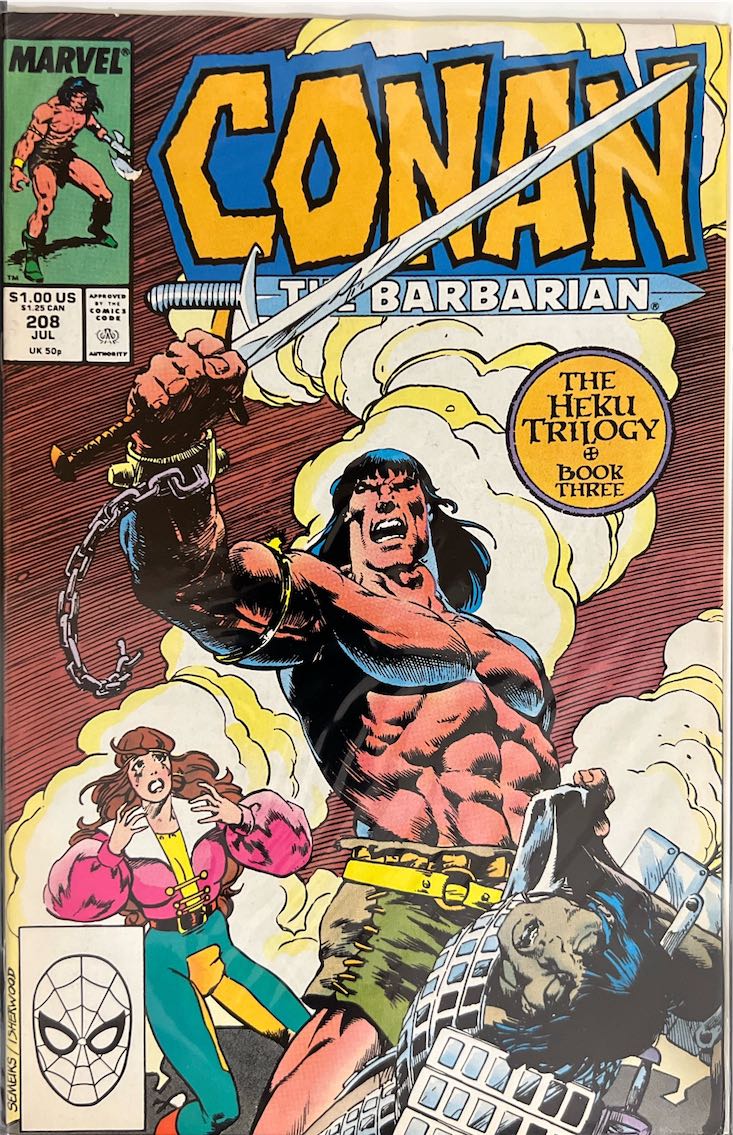 Conan the Barbarian, #208, The Heku Trilogy: Book Three (Marvel, 1988) - Direct Sales Edition