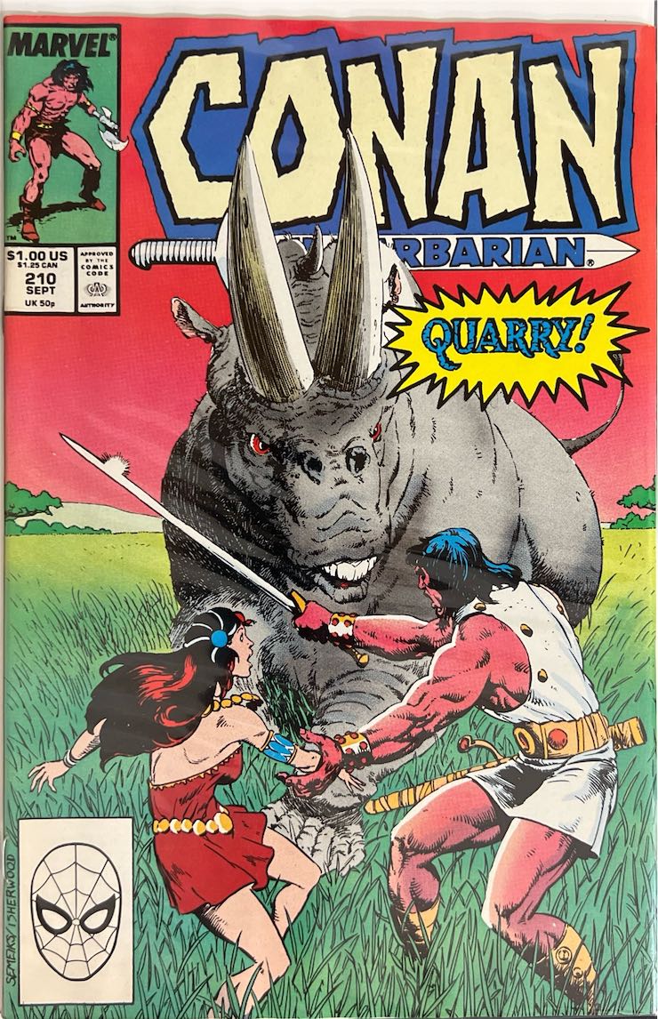 Conan the Barbarian, #210, "Quarry!" (Marvel Comics, 1988) - Direct Sales