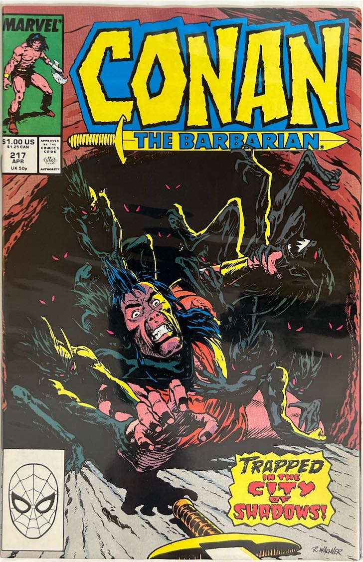 Conan the Barbarian, #217, Trapped in the City of Shadows (Marvel, 1989) - Direct Sales