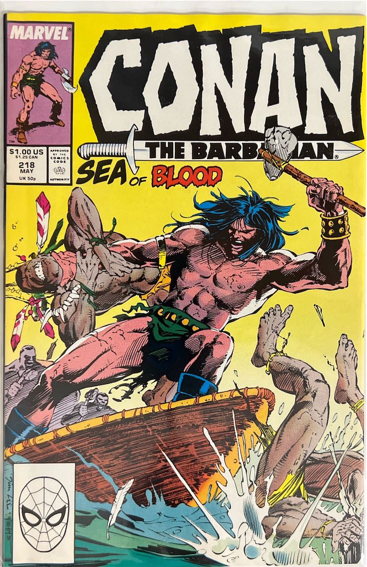 Conan the Barbarian, #218, Sea of Blood (Marvel, 1989) - Direct Edition