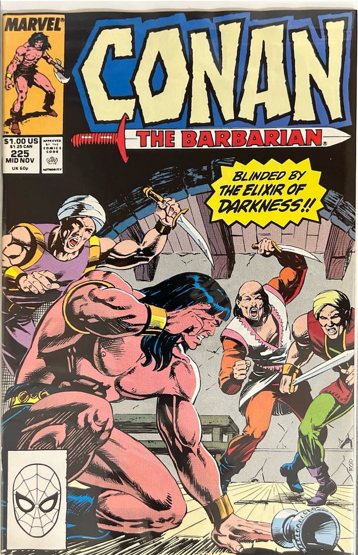 Conan the Barbarian, #225, Blinded by the Elixir of Darkness!! (Marvel, 1989) - Direct Sales