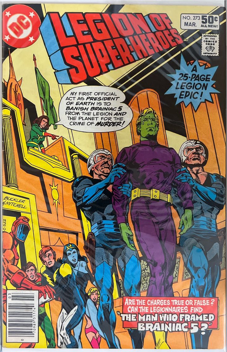 Legion of Super-Heroes, #273, The Man Who Framed Brainiac 5? (DC, 1981) - Direct Sales