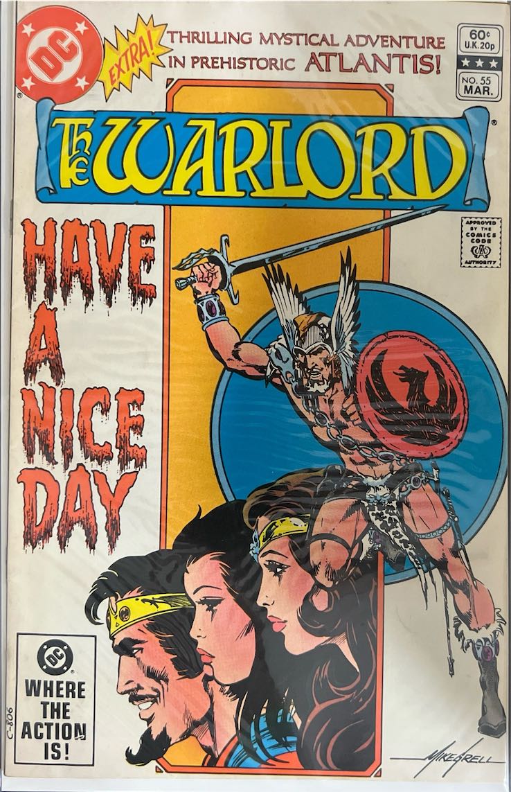 The Warlord, #055, Thrilling Mystical Adventure in Prehistoric Atlantis! (DC Comics, 1982) - Direct Sales