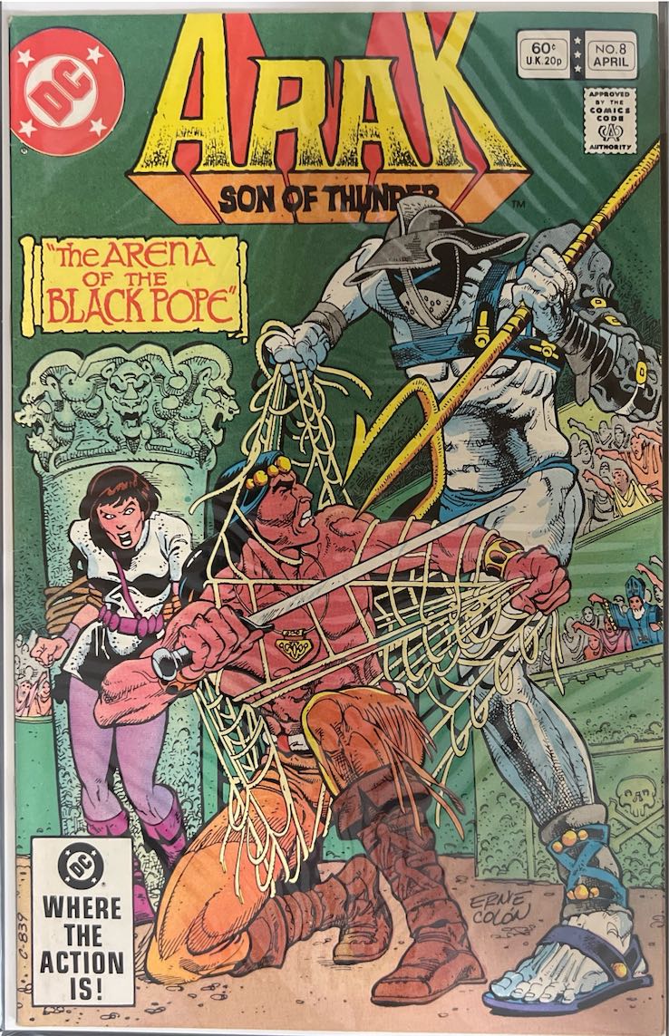 Arak, Son of Thunder, #008, The Arena of the Black Pope (DC, 1982) - UK Price Variant