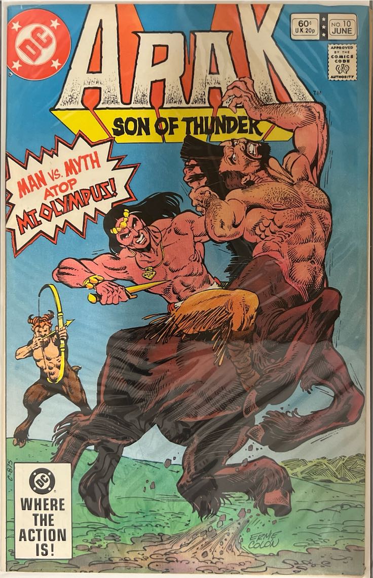 Arak, Son of Thunder, #010, Man vs. Myth Atop Mt. Olympus! (DC Comics, 1982) - Direct Sales