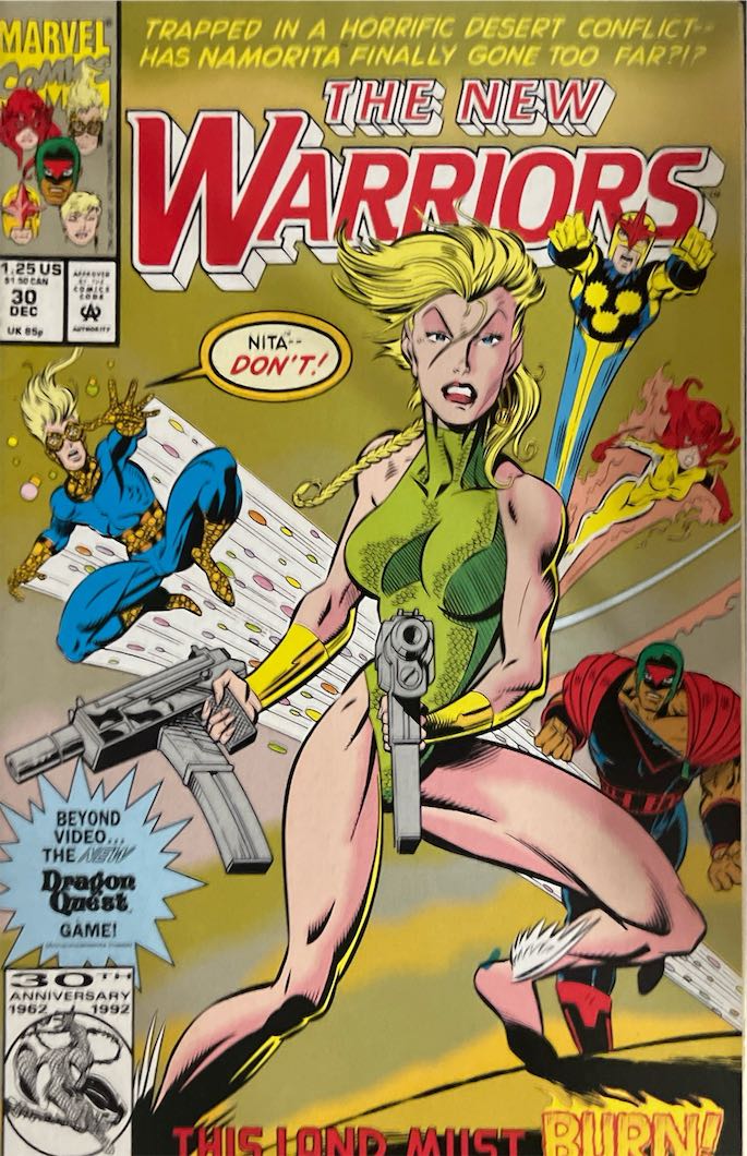 The New Warriors, #030, "This Land Must Burn" (Marvel, 1992) - Direct Edition