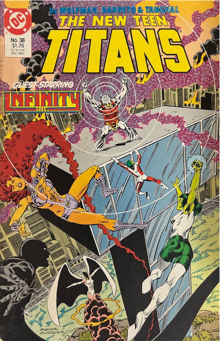 The New Teen Titans, #038, Guest-Starring Infinity Inc (DC Comics, 1987) - Direct Sales