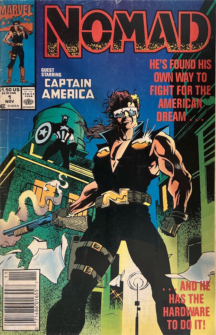 Nomad, #004, Guest Starring Captain America (Marvel Comics, 1990) - Newsstand Edition