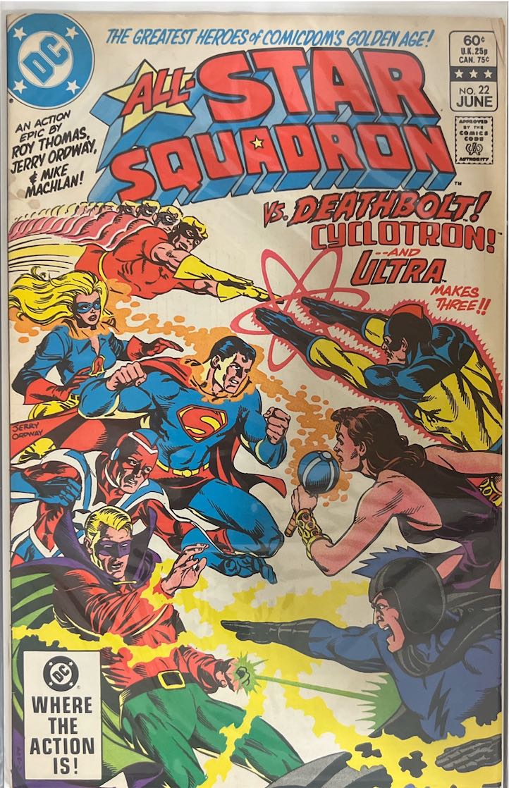 All-Star Squadron, #022, Vs. Deathbolt, Cyclotron, and Ultra (DC Comics, 1983) - Direct Sales