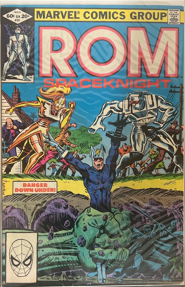 ROM: Spaceknight, #028, Danger Down Under! (Marvel Comics Group, 1982) - Direct Edition
