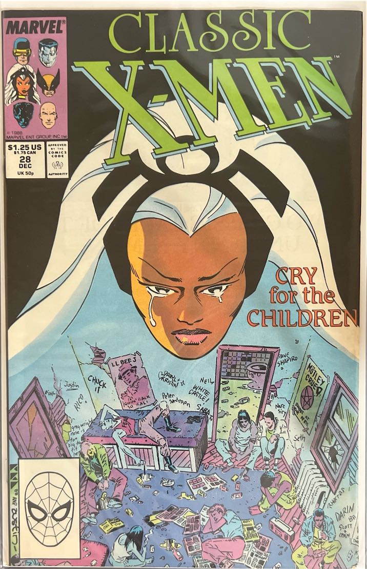 Classic X-Men, #028, Cry for the Children (Marvel, 1988) - Newsstand Edition