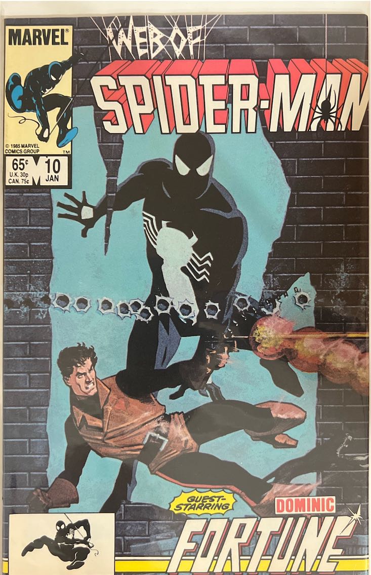 Web of Spider-Man, #010, Guest-Starring Dominic Fortune (Marvel, 1985) - Direct Sales