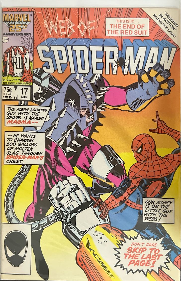 Web of Spider-Man, #017, The End of the Red Suit (Marvel, 1986) - Newsstand Edition