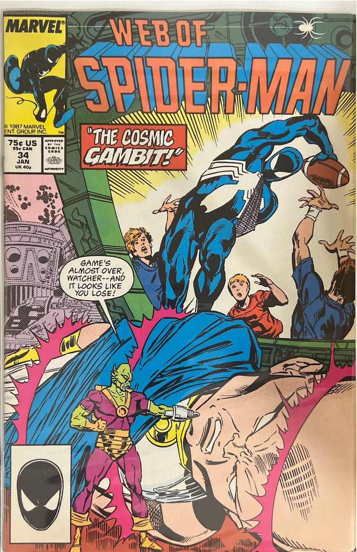 Web of Spider-Man, #034, "The Cosmic Gambit!" (Marvel, 1987) - Direct Sales Edition