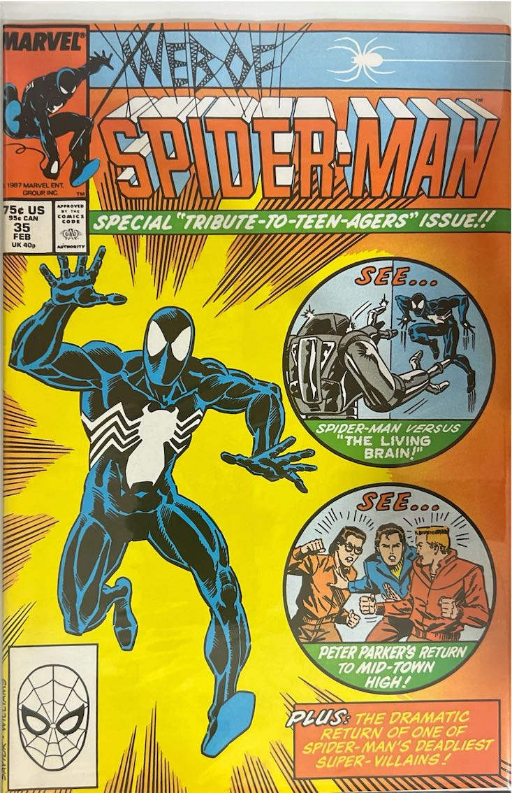 Web of Spider-Man, #035, Special "Tribute-to-Teen-Agers" Issue! (Marvel, 1987) - Direct Edition