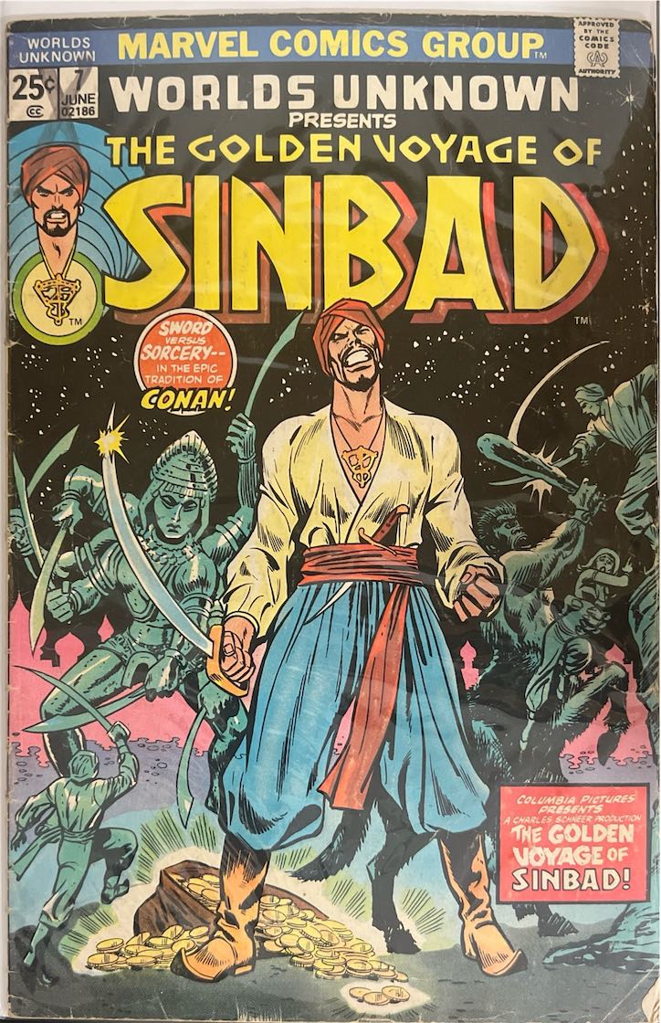 Worlds Unknown, #07, The Golden Voyage of Sinbad (Marvel Comics Group, 1974) - Direct Sales