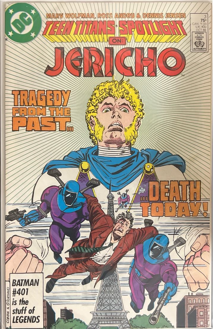 Teen Titans Spotlight on Jericho, #003, Tragedy from the Past... Death Today! (DC, 1986) - Direct Sales