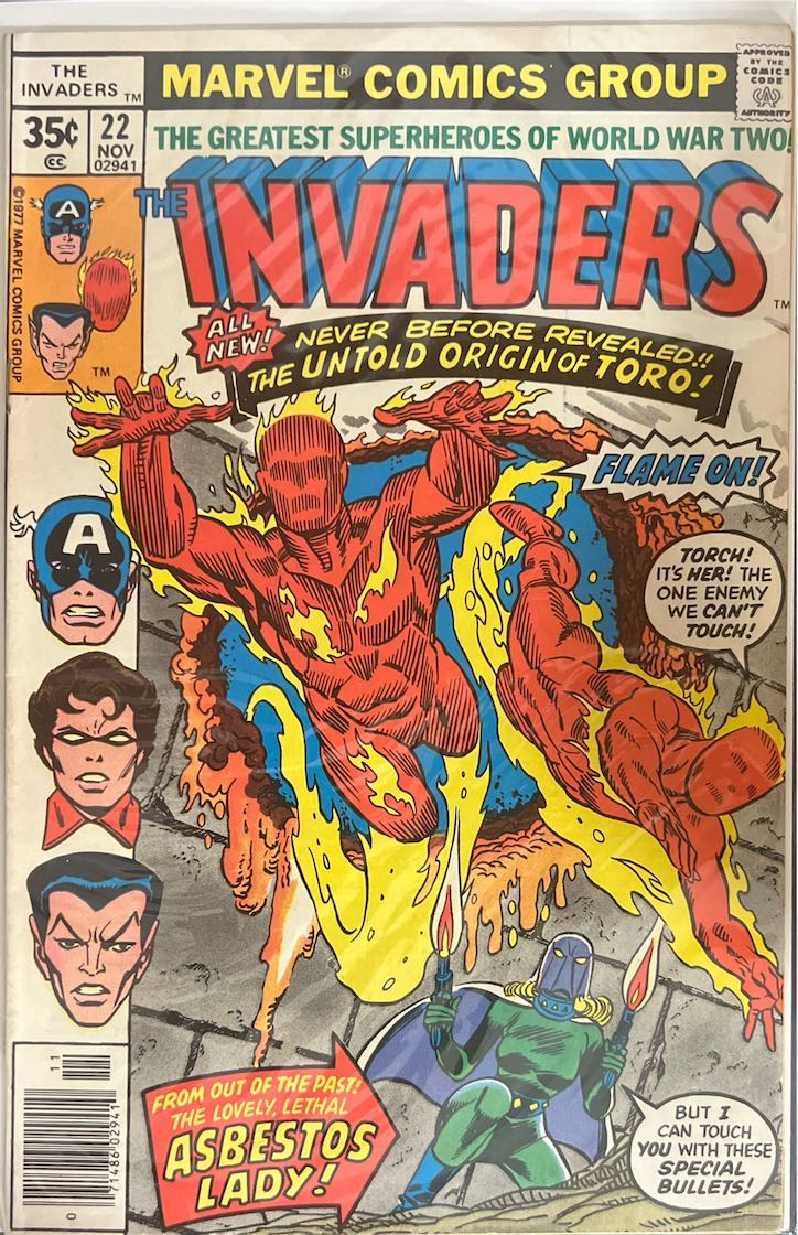 The Invaders, #022, The Untold Origin of Toro (Marvel, 1977) - Newsstand Edition