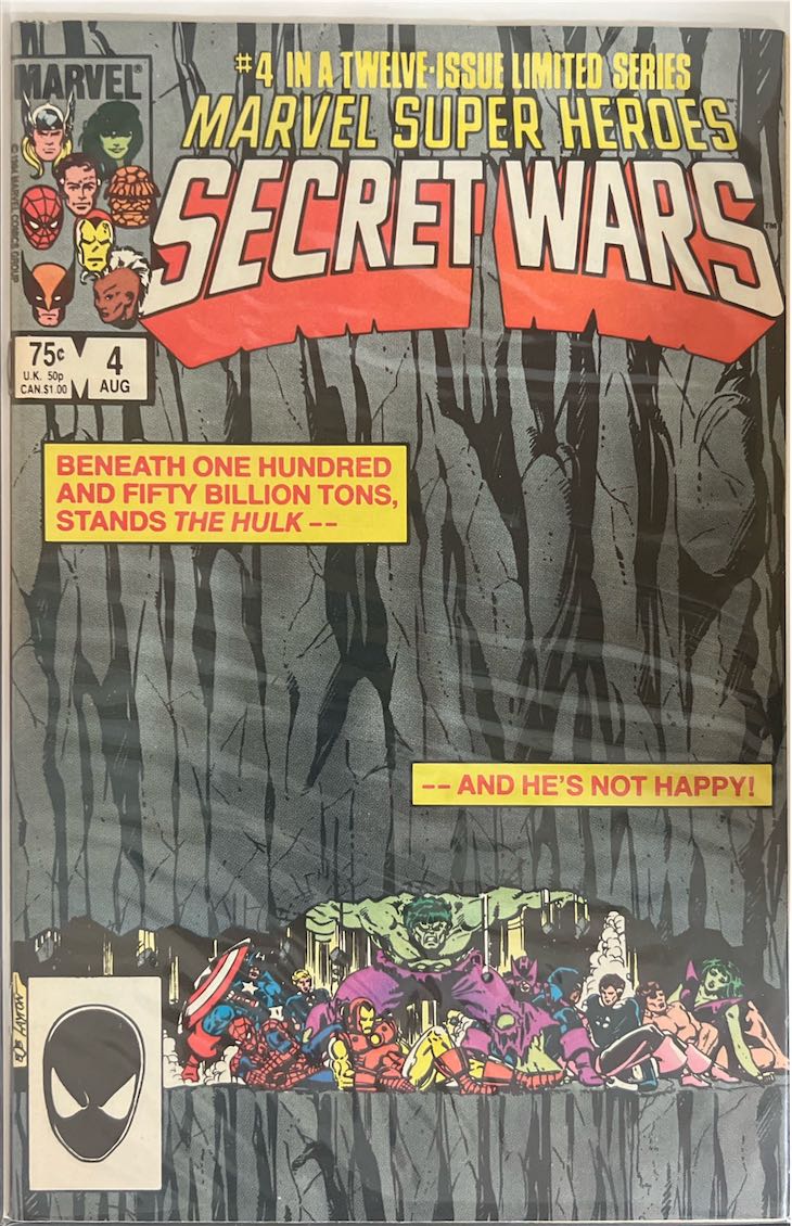 Marvel Super Heroes Secret Wars, #004, Beneath One Hundred and Fifty Billion Tons Stands the Hulk (Marvel, 1984) - Direct Edition