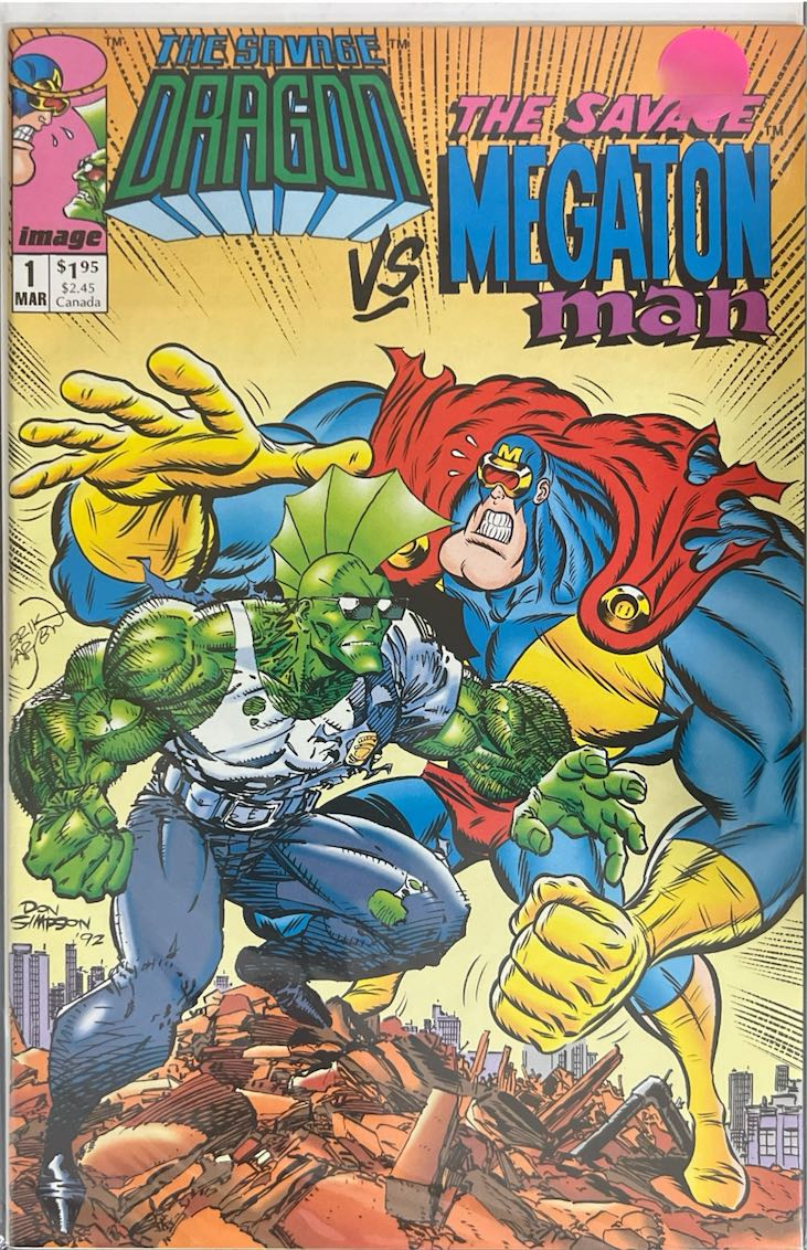 The Savage Dragon, #001, The Savage Dragon vs. Megaton Man (Image Comics, 1992) - Direct Sales