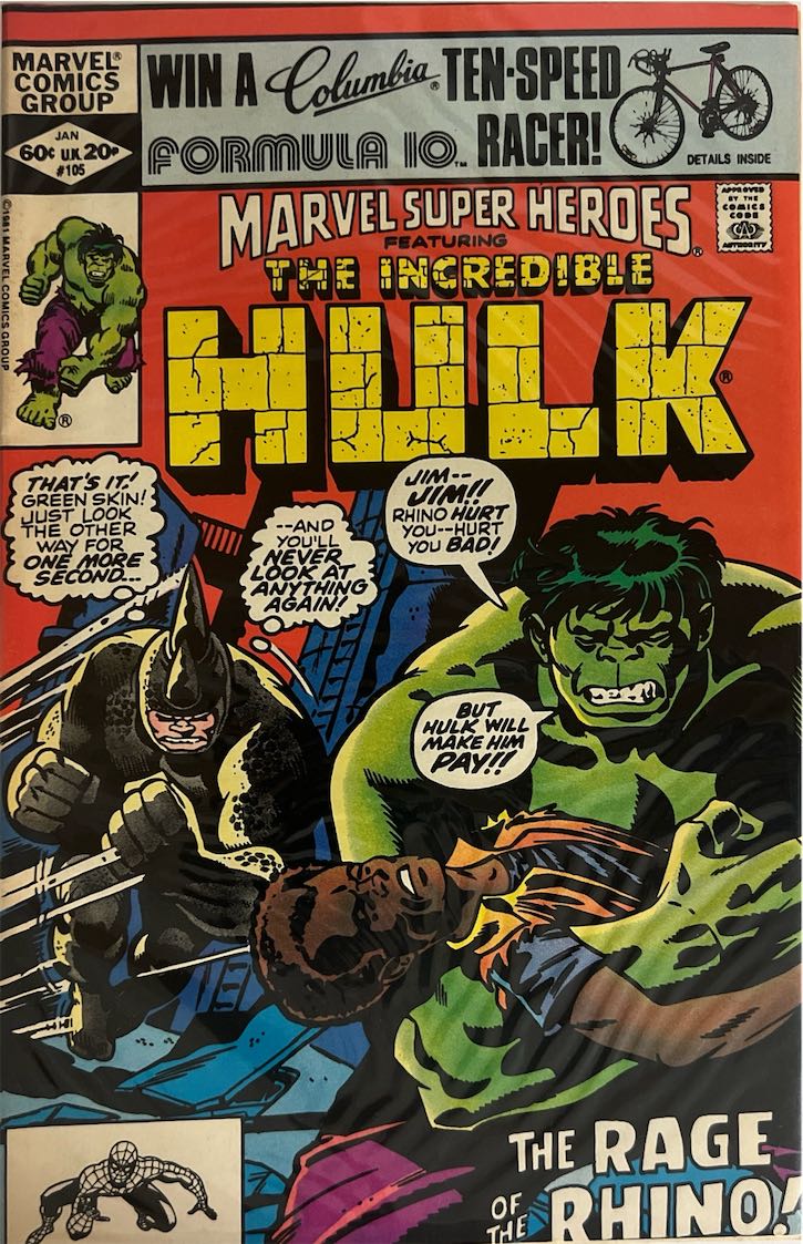 Marvel Super-Heroes Featuring The Incredible Hulk, #105 (Marvel Comics Group, 1981)