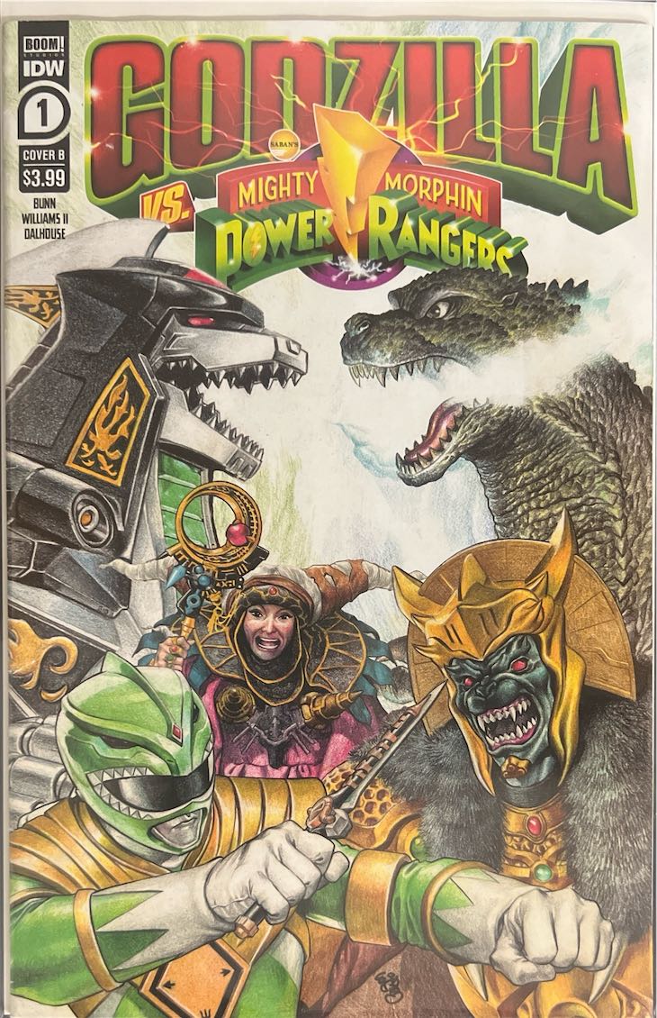 Godzilla vs. Mighty Morphin Power Rangers, #001, Cover B (IDW Publishing, BOOM! Studios, 2022)