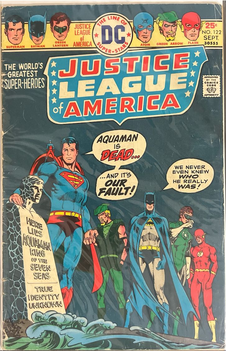 Justice League of America, #122, Aquaman is Dead (DC Comics, 1975) - Direct Sales