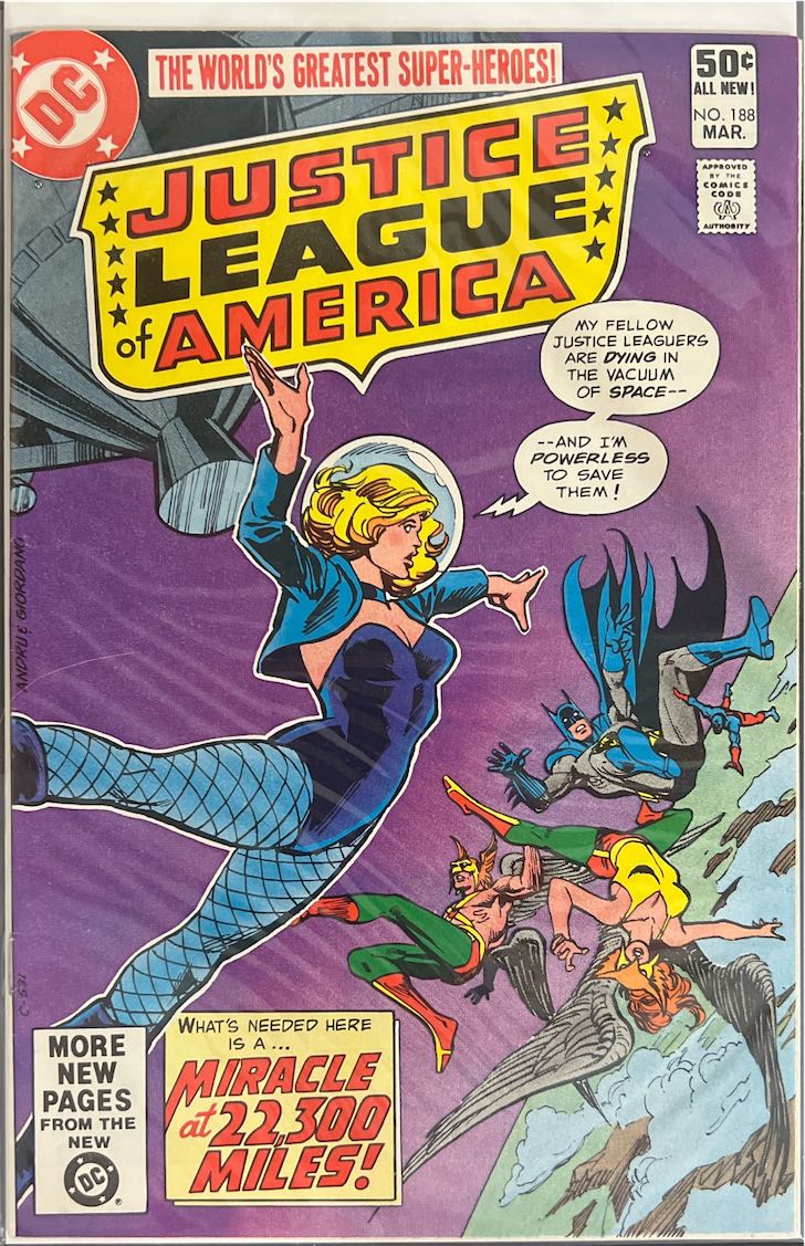 Justice League of America, #188, Miracle at 22,300 Miles (DC, 1981) - Direct Sales