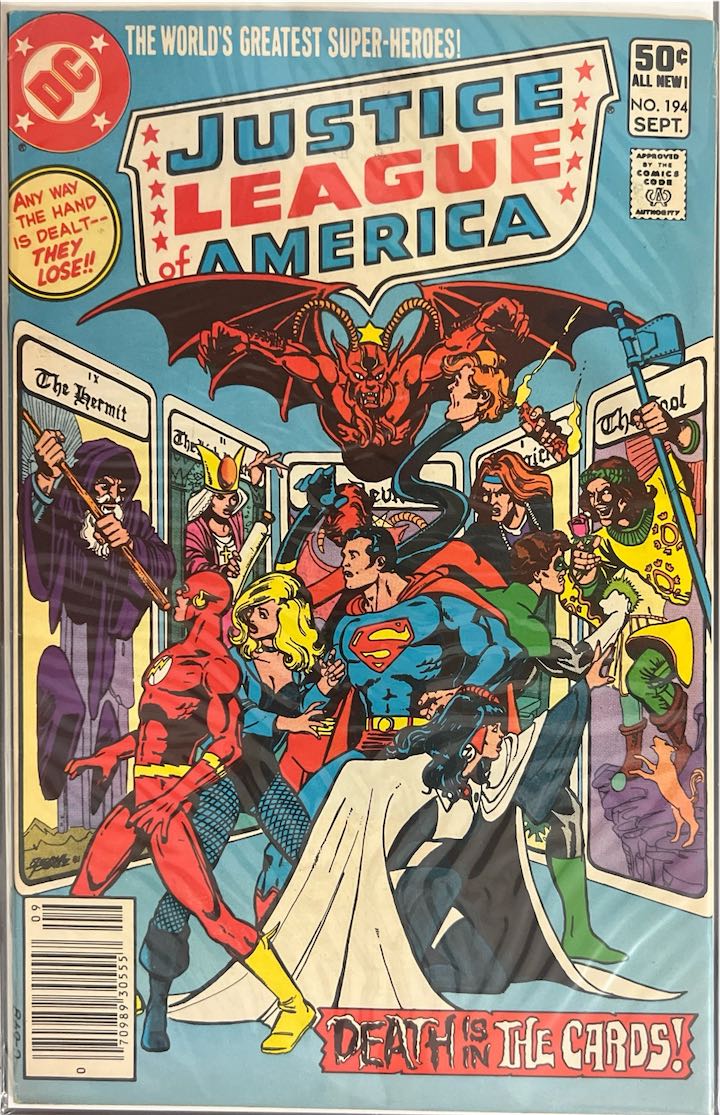 Justice League of America, #194, Death is in the Cards! (DC, 1981) - Newsstand Edition