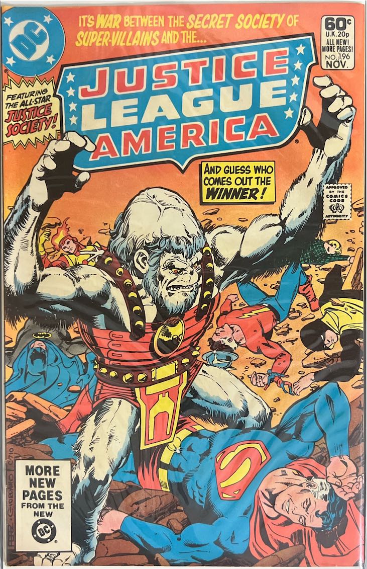 Justice League of America, #196, It's War Between the Secret Society of Super-Villains and the Justice League America (DC Comics, 1981) - Direct Sales